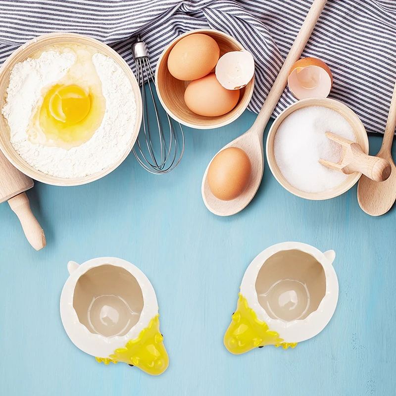 

Newest Creative Egg Separator Ceramic Egg Yolk White Filter Small Cute Cartoon Baby Dinosaur Baking Assistant Kitchen Tools