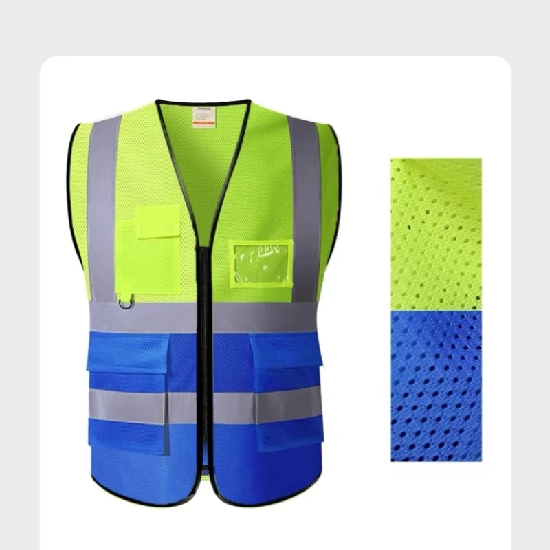 

Reflective Safety Vest Bright Color Multi-pocket Traffic Vest Railway Coal Miners Uniform Breathable Reflective Vest