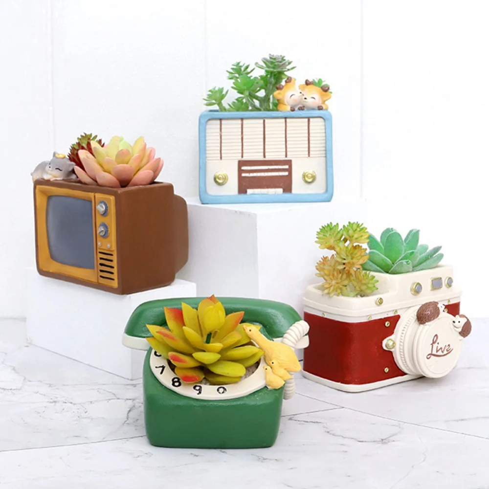 Горшок Бонсай В Стиле Ретро Для Растений Дымчатые Цветочные Горшки Из Смолы