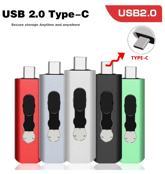 Флэш-накопитель USB type-c 2023 дюйма 128 ГБ 256 512