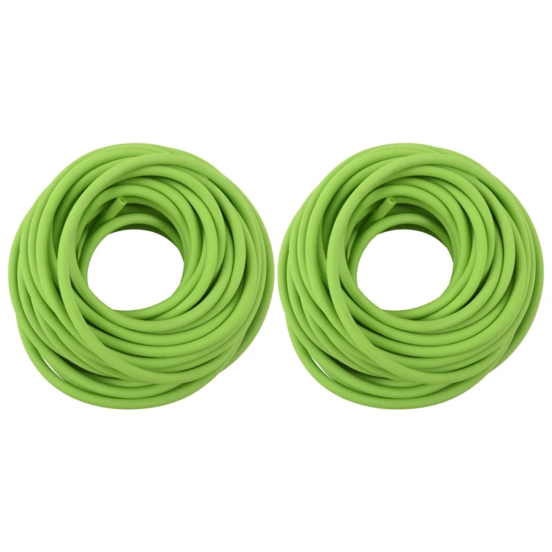 

Hot 2X Tubing Exercise Rubber Resistance Band Catapult Dub Slingshot Elastic, Green 10M