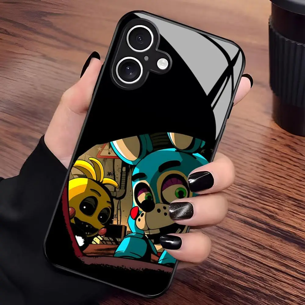 Фото Чехол для телефона Fnaf Five-nights At F-fredd-y для Samsung Galaxy S24 S26 S25 S23 S22 S21 S20 FE Edge Plus Ultra, черный, стеклянный №4