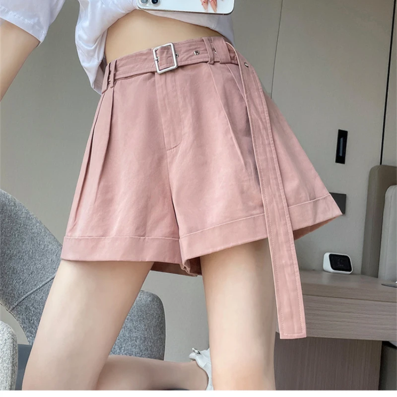 2023 Summer Thin High-waisted Slacks, Five-point Slim and Versatile Wide-leg Pants  Black Shorts  Short Pants Women