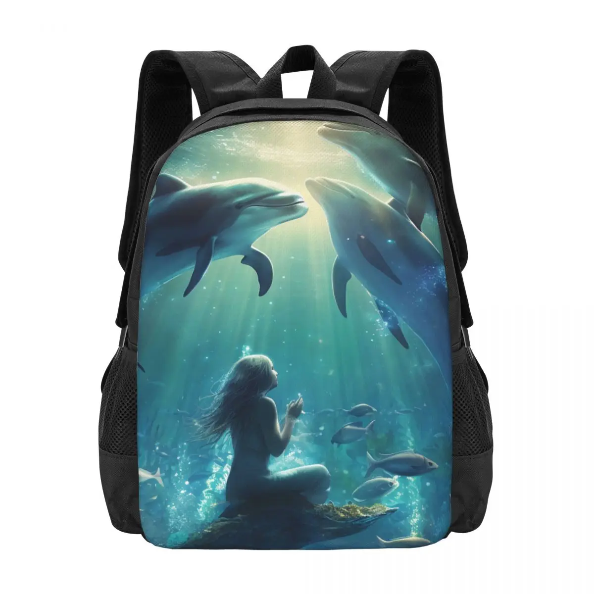 

Dolphin Backpack Mystical Realms Streetwear Backpacks Male Travel Big School Bags Designer Rucksack