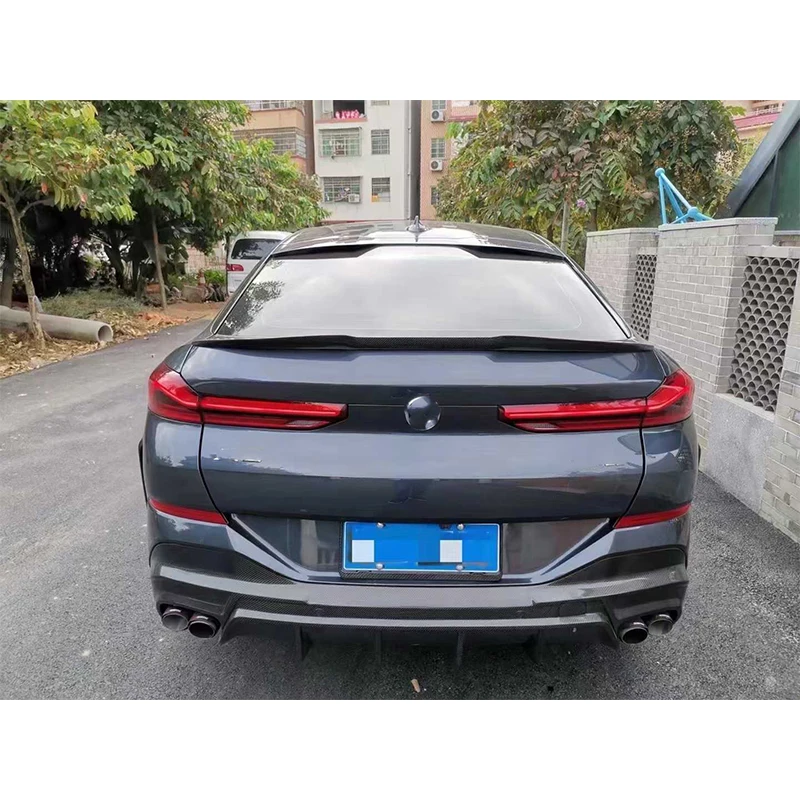 Для BMW X6 G06: задний диффузор из карбона, сплиттеры, спойлер, накладка на задний бампер, комплект для тюнинга кузова (art.: 3920d9ec3a668) - 3920d9ec3a668