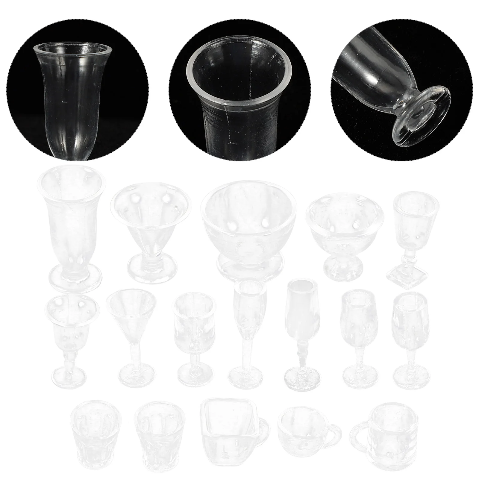 

17 Pcs Mini Kitchen Utensils Plastic Tableware House Cup Miniature Ornament Home Decoration Kids Toy