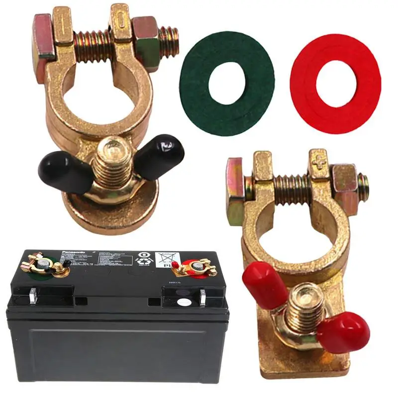 

Клемма аккумулятора, 2 шт., клеммы автомобильных батарей, положительный и отрицательный полюс, быстроразъемный комплект клемм, совместимый ...