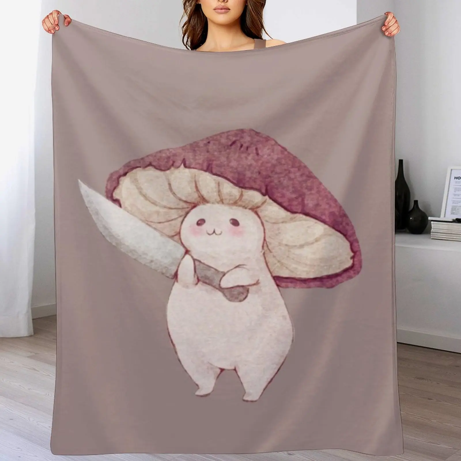 Милый гриб с ножом пледы одеяла для путешествий на Хэллоуин