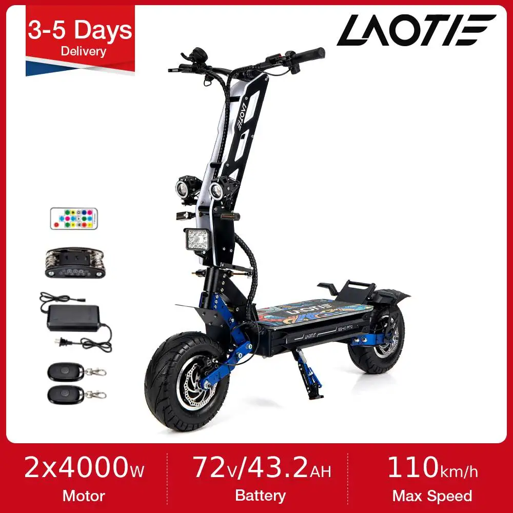

LAOTIE Phantom ES40 Pro 13in Foldable Electric Scooters Dual Motor 8000W 110km/h Speed 72V 43.2Ah Scooter Electric Adults