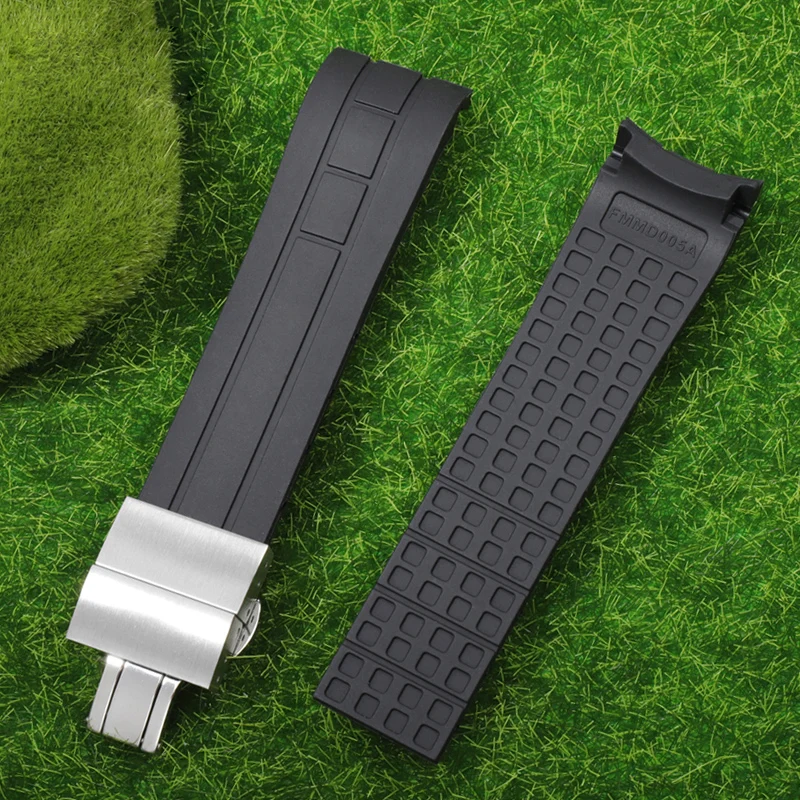 Arc Mouth Rubber Watch Band For Citizen Air Eagle / Mido Helmsman M005 Sao Orange Men's Black Blue Watch Strap 23mm 22mm