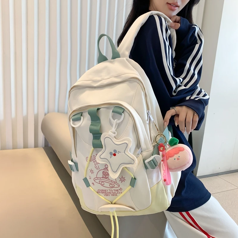 

Fashion Women Backpack Nylon Student Men Black Girls School Mochila Cute Bookbag For Teenage Rucksack 50