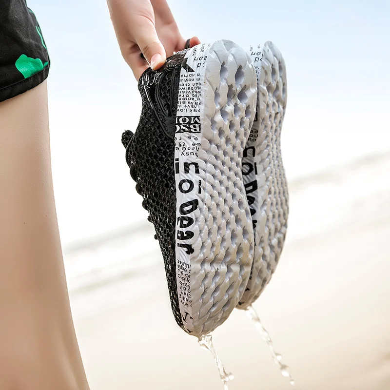 JIEMIAO Men Beach Shoes Women Breathable Quick Dry Aqua Shoes Summer Seaside Water Upstream Shoes Outdoor Beach Fitness Sneakers