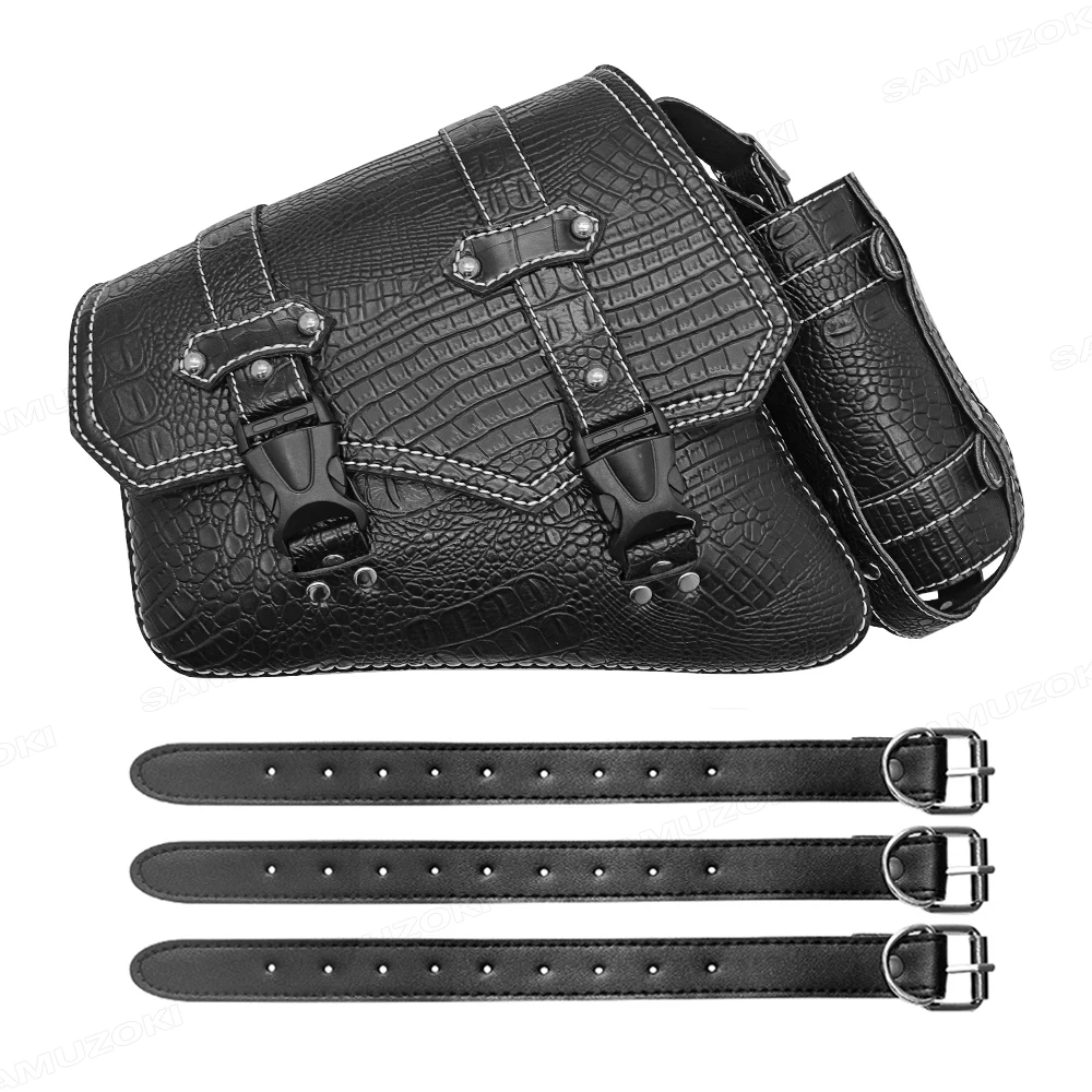 

Универсальный мотоциклетный Черный крокодиловый узор пластиковая пряжка сумка для хранения инструментов сумка для седла чемодан левая/правая сторона