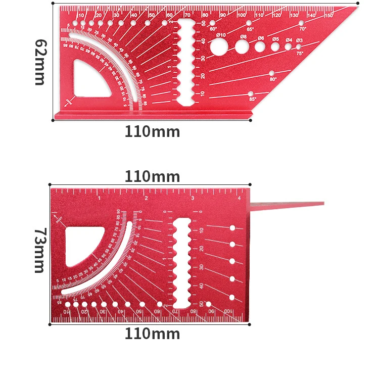 

K50 Aluminum Alloy Woodworking Angle Ruler Line Drawing Device 3D Mitre Angle Measuring Tool with Gauge Protractor Locator