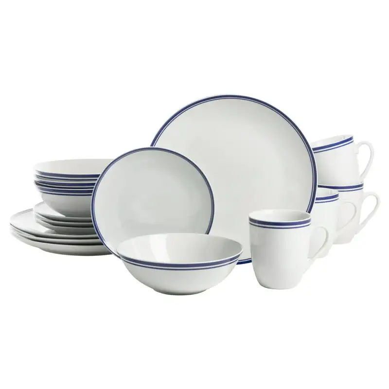 

Coupe 16-Piece Ceramic Dinnerware Set, Blue Spoon and chopsticks set Set de cocina Steak knives Korean spoon and chopsticks set