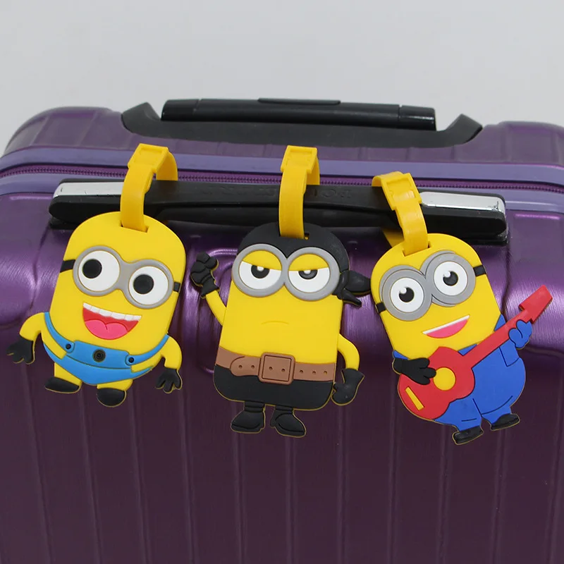 

Minions Accessories PVC Luggage Tag Boarding Pass Cartoon Travel Signs Fashion Fun Minions Toy Festival