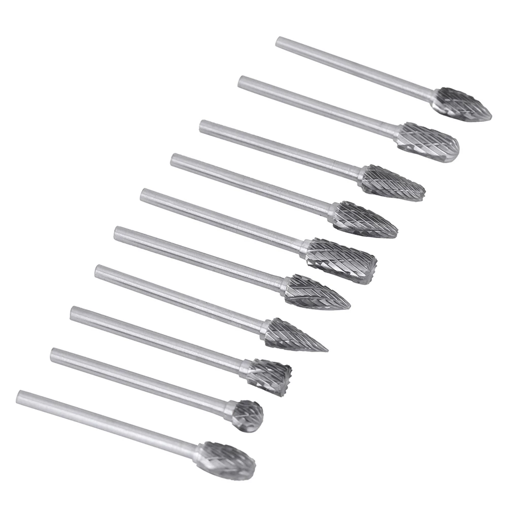 

10pcs Tungsten Steel Grinding Head Tungsten Carbide Burrs Sets Mini Drill Diamond Burs Material Tungstenio Dremel Accessories