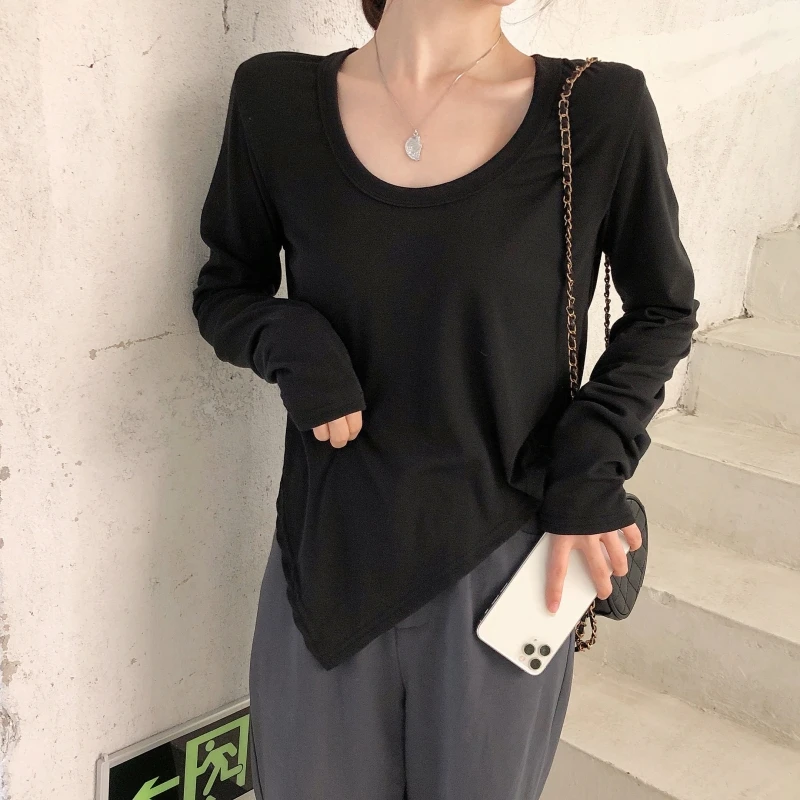 

Long Sleeve Winter T-shirt Woman Korean Fashion Y2K Tee Shirt Femme Sexy Vintage Crop Top Women Clothes