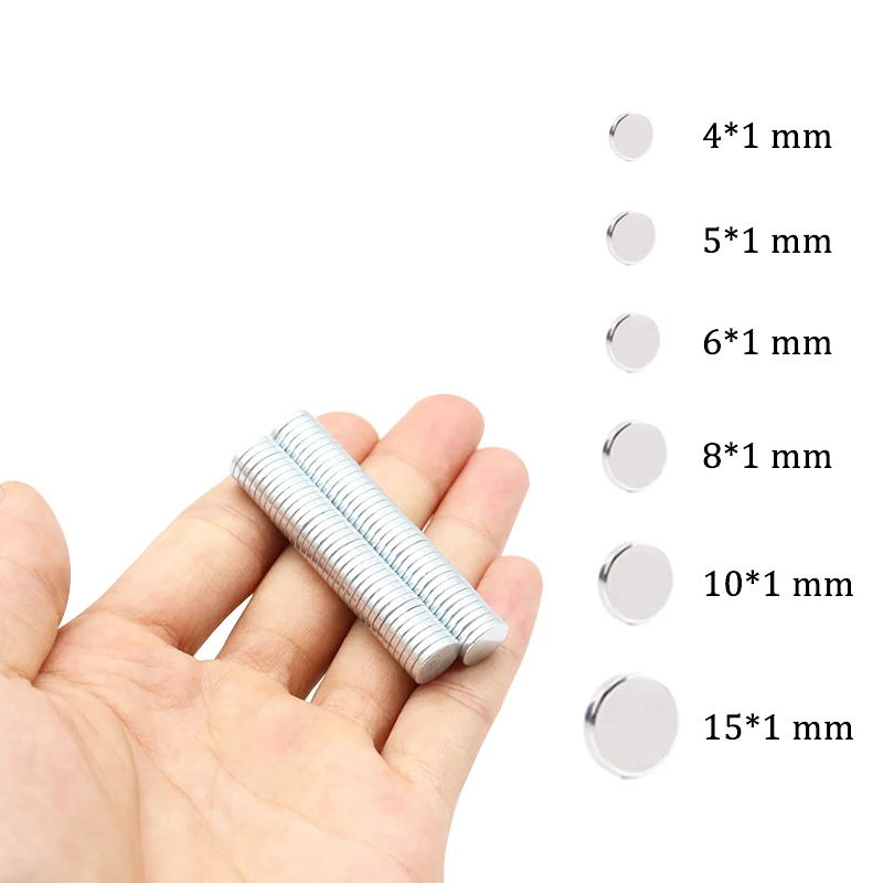 

20-100Pcs 1mm Thick Round Disc Blocks Rare Earth Neodymium Magnets Fridge Crafts For Acoustic Field Electronics Aimant Imán