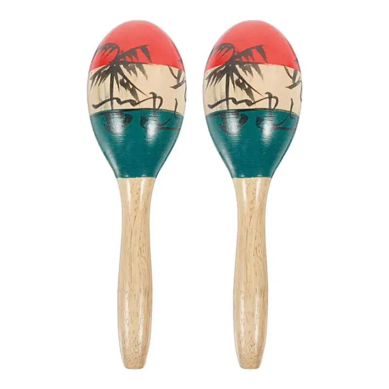 

Mini Wooden Maracas Wood Rumba Shakers Wooden Maraca Hand Percussion Instrument 2pcs Colorful Hand Percussion Games Shakers For