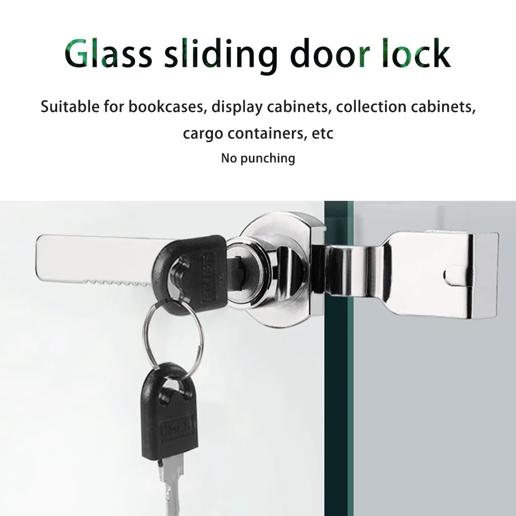 

Stainless Steel Durable Reptile Vivarium Terrarium Showcase Display Cabinet Sliding Glass Door Window Lock With 2 Keys