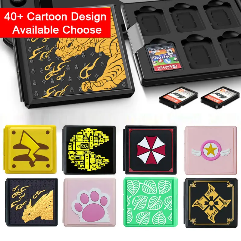 

Portable Game Cards Storage Case For Nintendo Switch Oled NS Lite Box Shell Cartoon Anime SD TF Memory Card Protective Cover