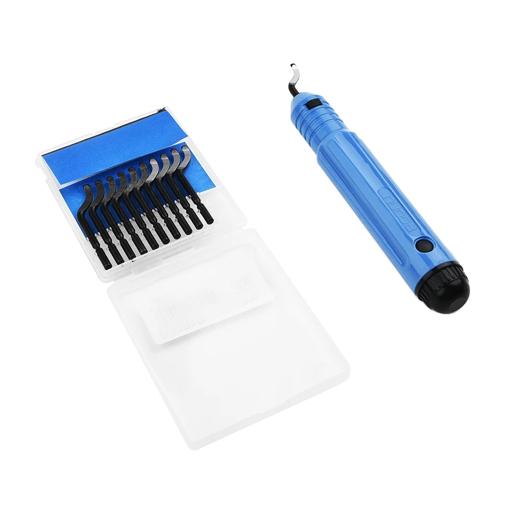 

NB1100 Deburring Handle With 10 BS1010 Blades For Copper Tube Reamer Tool Parts Trimming DIY Edge Cutter Burr Scraper