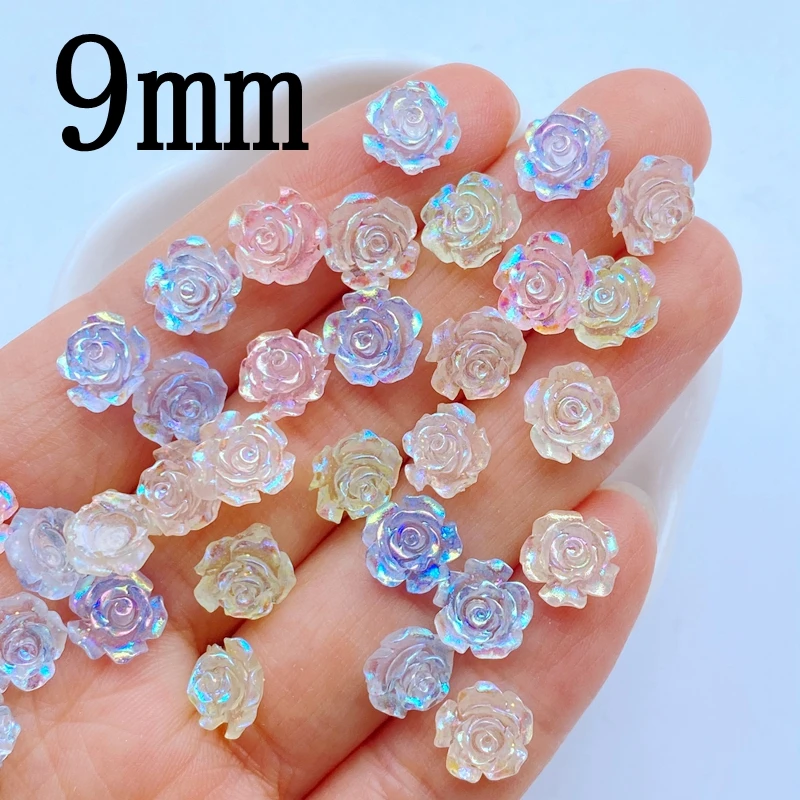 

100 шт. милые блестящие розы из резины для ногтей TSXJY