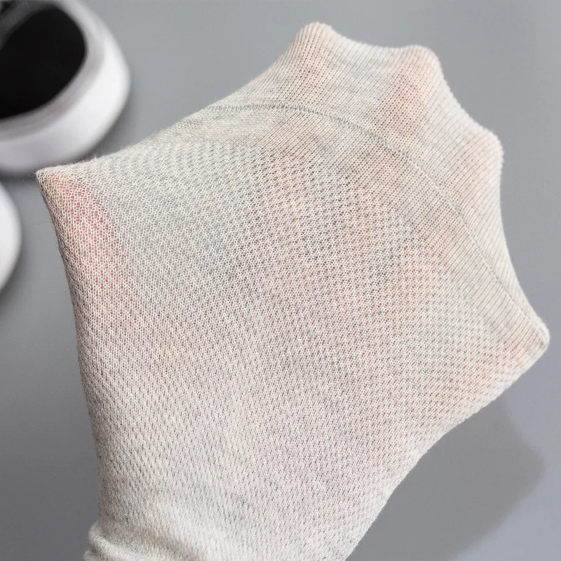 5 Pairs High Quanlity Breathable Thin Ice Sport Spring Summer Cotton Men Socks Middle Tube Solid Color Soft Touch Socks