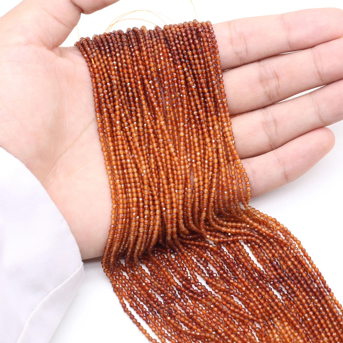 

Natural Orange Charm Garnet Gradual Cut Small Round Beads Jewelry Making DIY Necklace Bracelet Earring Accessories Gift 2mm