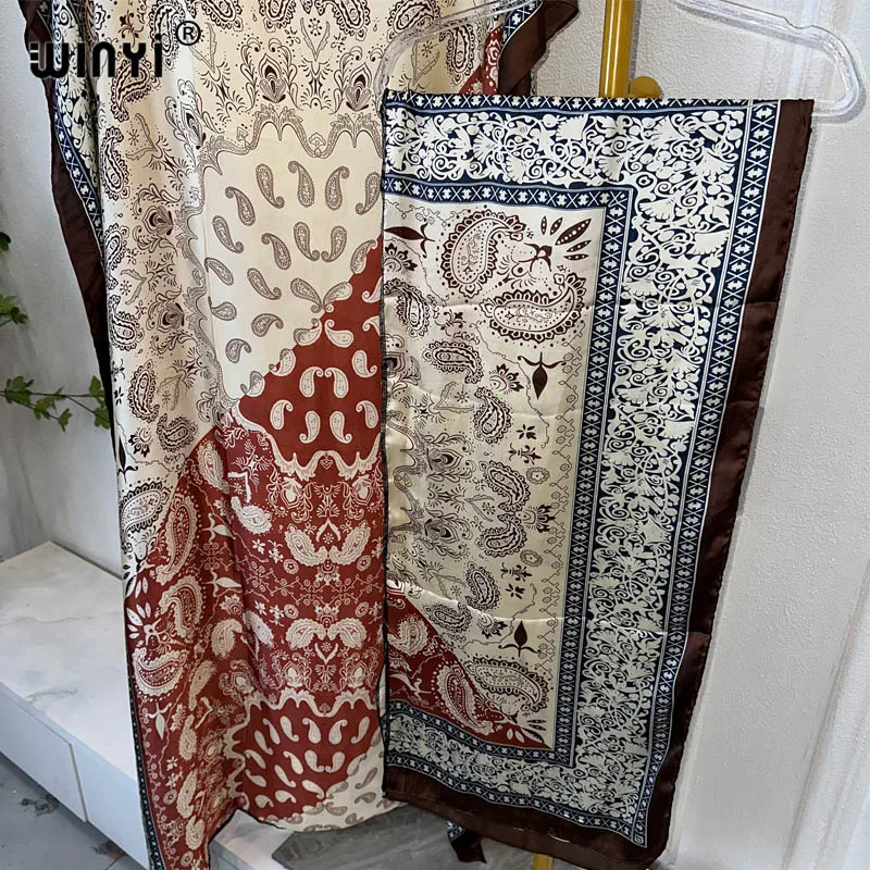 WINYI 2024 Новые африканские женщины Дашики Бохо печать мусульманская женщина Дубай