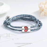 new fashion braided bracelet red love fingerprint bracelet couple suction couple bracelet