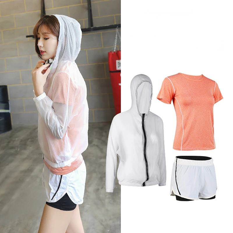 

3Pcs Seamless Yoga Set Fitness Workout Quick Drying Short Sleeve Running Sport Shorts Outdoor Sportswear Female Sun Protection