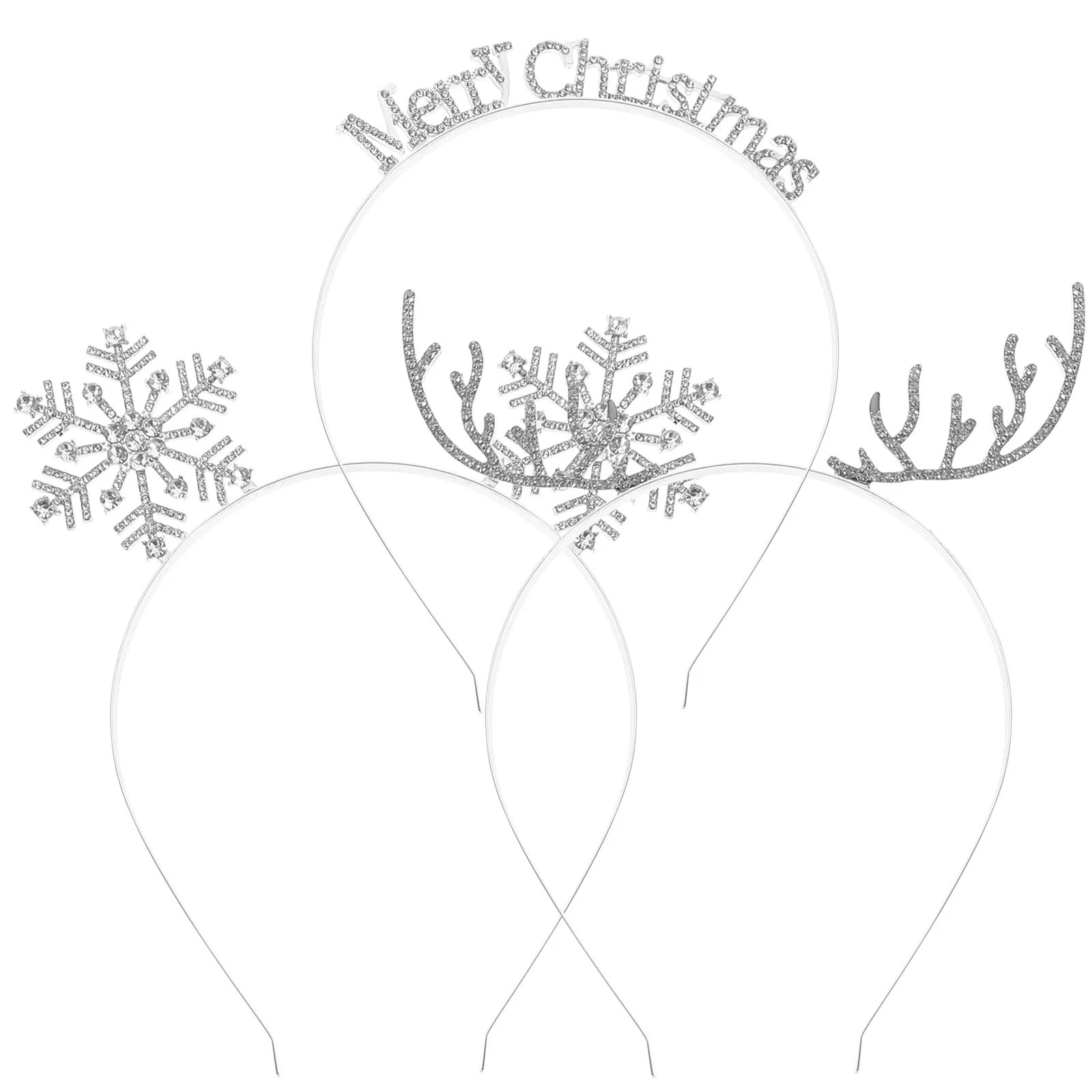 

3 шт. рождественские повязки на голову, женские повязки на голову, головные уборы для взрослых, аксессуары для волос, блестящие праздничные