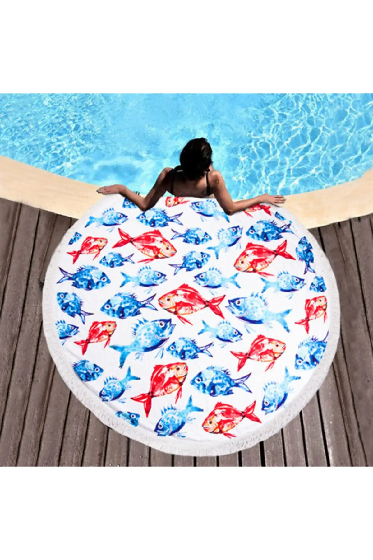 

Пляжное полотенце Anemoss, круглое пляжное полотенце для аквариума, мягкое текстурированное, Впитывающее Воду, быстросохнущее