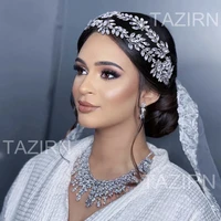 new luxury rhinestone hairband for bridal wedding tiaras womens pageant crystal headpiece party prom headwear hair jewelry gift