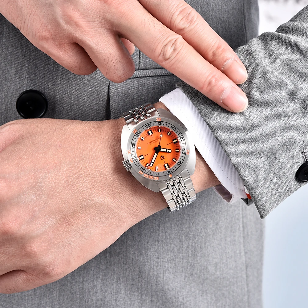 Фото Мужские автоматические механические часы PAGANI DESIGN, японский механизм Seiko NH38A, 40 мм, сапфировое стекло, нержавеющая сталь, водонепроницаемые, reloj hombre №5