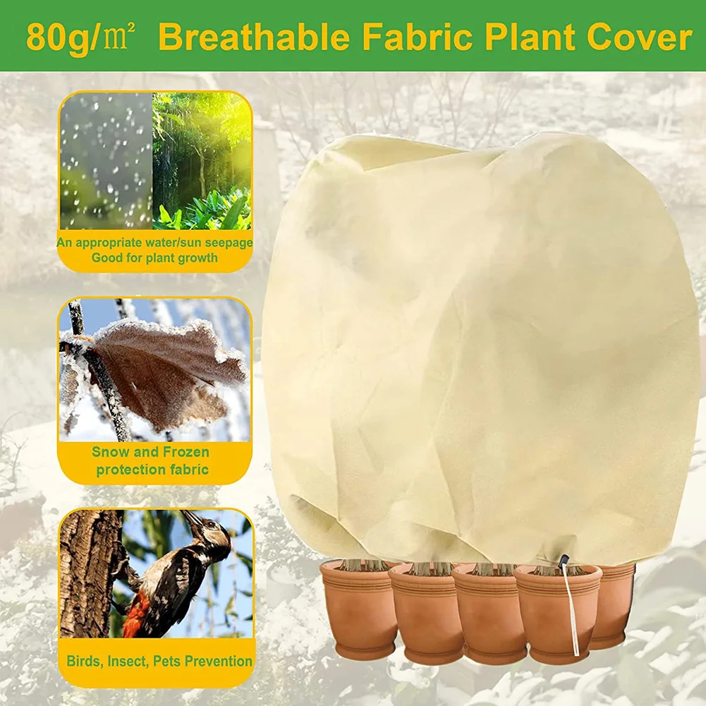 High Quality Non-woven Cover Protection Hood 200x240cm Anti-freeze Fleece Potted Cream-colored Plant Cold Resistant