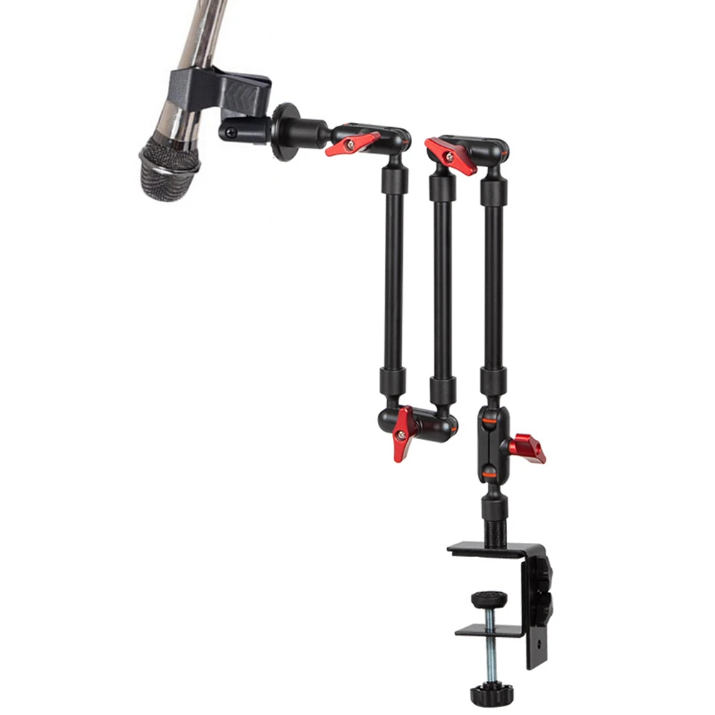 

Microphone Suspension Boom Scissor Arm Stand Mic Clip Phone Clamp Tablet Holder Desk Mount With 8 To 32in 360 Degree Rotation