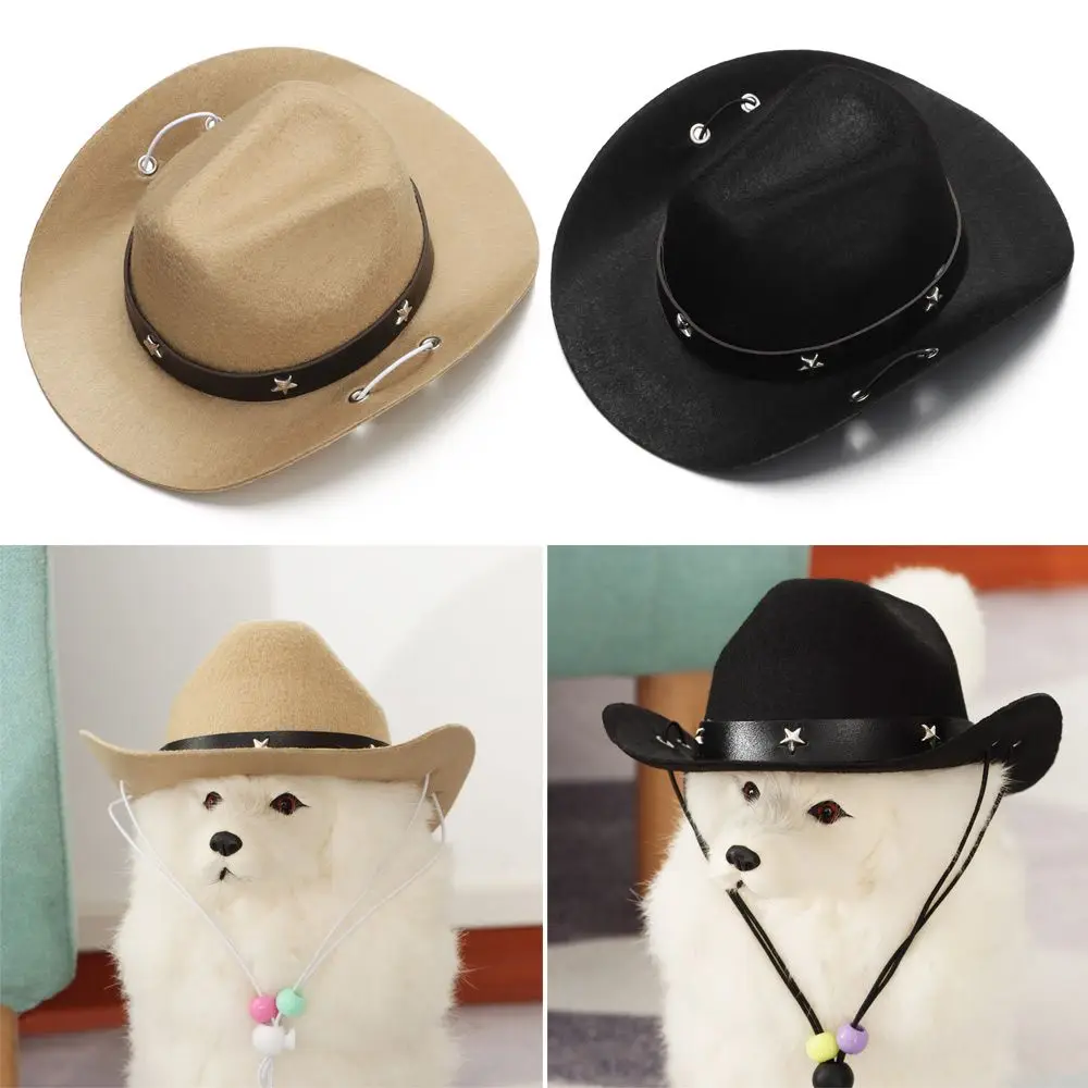 

Outdoor Summer Adjustable Pet Accessories Dogs Cat Caps Dogs Cats Headwear Cowboy Hats Pet Dog Hat