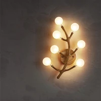 Nordic Led Wall Lamp Resin Glass Tree Branch Wall Lamps For Living Room Bedside Decor Light Modern Home Bathroom Mirror Lights