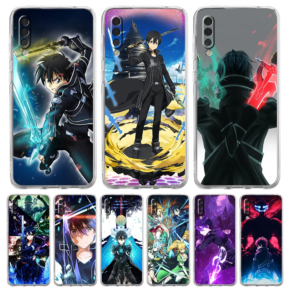 

word Art Online Anime Transparent Phone Case for Samsung Galaxy A12 A02 A03S A50 A70 A10 A10S A20 A30 A40 Luxury Soft Cover Bag