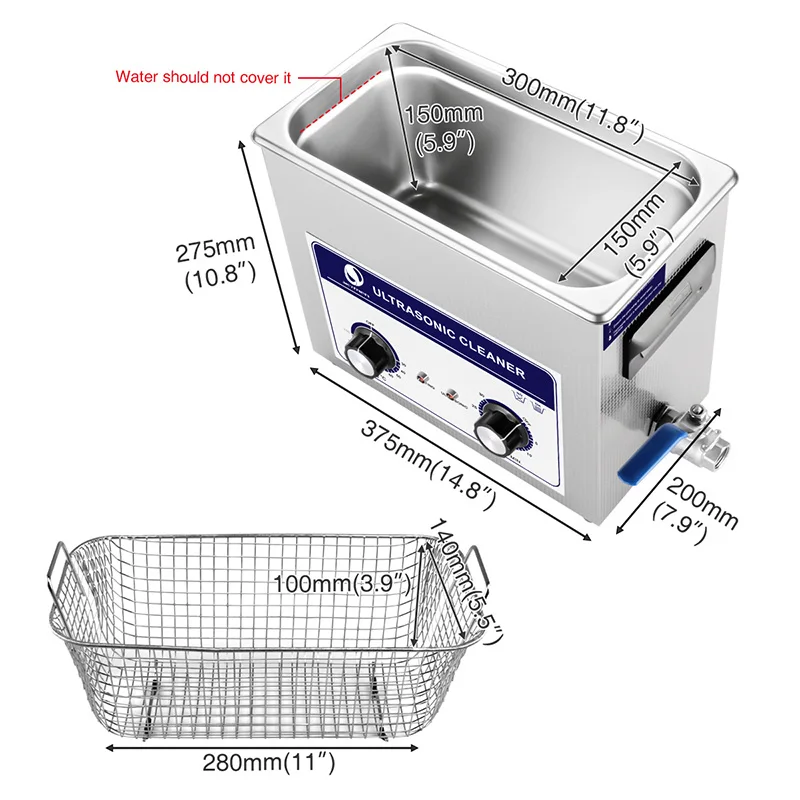 

Skymen JP-031 6.5L Small Mechanical Portable Jewelry Ultrasonic Cleaner