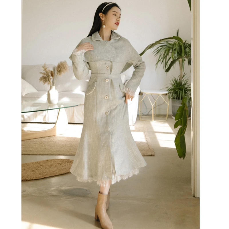 2022 Autumn Vintage Elegance Eemperament Fishtail Dress Sweet Generous Free Shipping