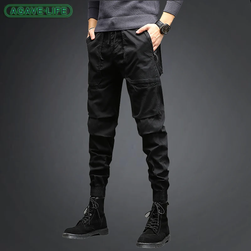 

Casual Men's Trousers Summer Thin Solid Color Cargo Pants Men Fashion Bunches Youth Men Pencil Pant Fashion Haren Pant Wholesale