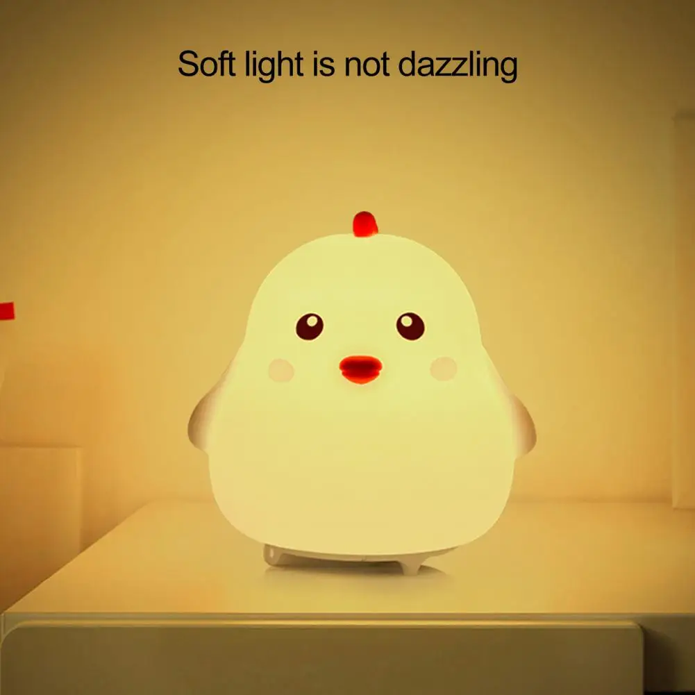 

Светильник перезаряжаемая прикроватная лампа Lam с сенсорным управлением, настольная лампа, силиконовая, с регулируемой яркостью, мультяшный цыпленок, осьминог, стильная светодиодная Ночная лампа