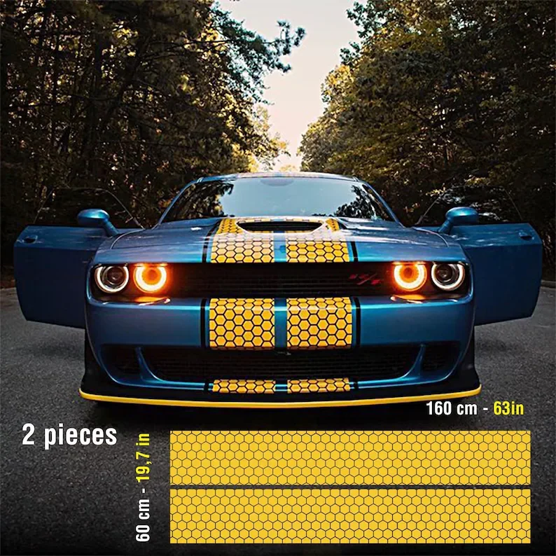 

HONEY Comb Racing Stripes Dual 10" For Dodge Charger With Trim Package Charger GT, SRT, Scatpack, Hellcat Car Decals Dodge Charg