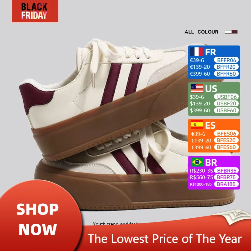 Кроссовки женские кожаные на шнуровке Вулканизированная подошва толстой