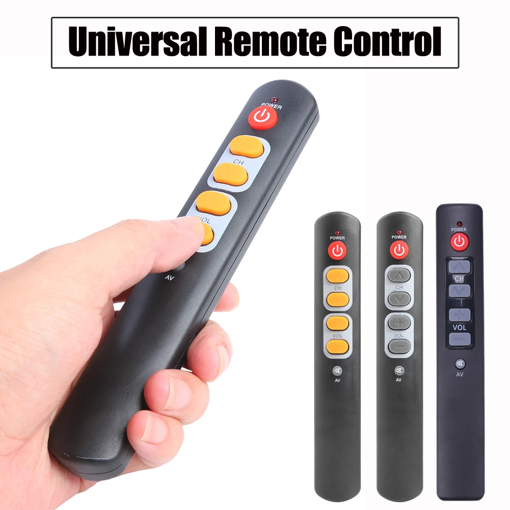 Universal 6 Key Learning Remote Control Big Yellow Button Copy IR Remote Controller for Smart TV Box STB DVD DVB VCR HIFI Amp