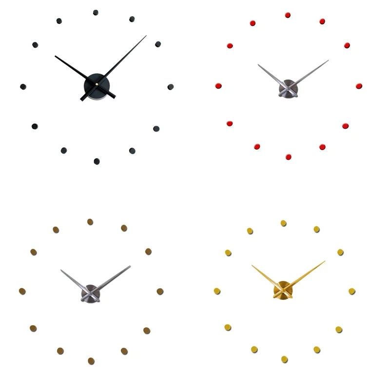 

3d-часы большого размера, бесшумные кварцевые настенные, 47 дюймов, для спальни, «сделай сам»